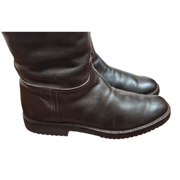 Gravati Mens Brown Leather Shearling Boots Size 9 Fur Lined Warm Winter Mid Calf - Picture 6 of 16